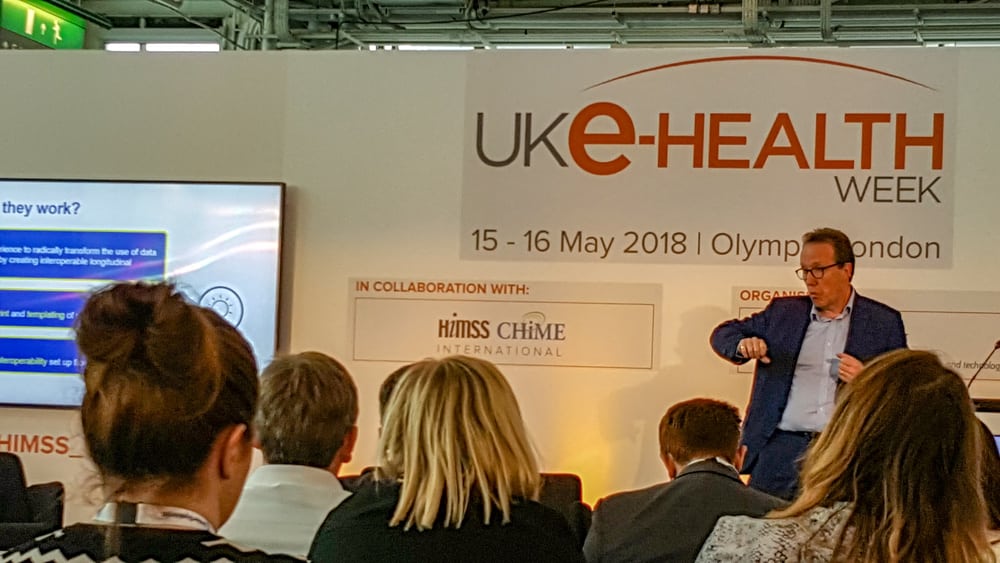 Will Smart gets into his presentation at the HIMMS UK show.